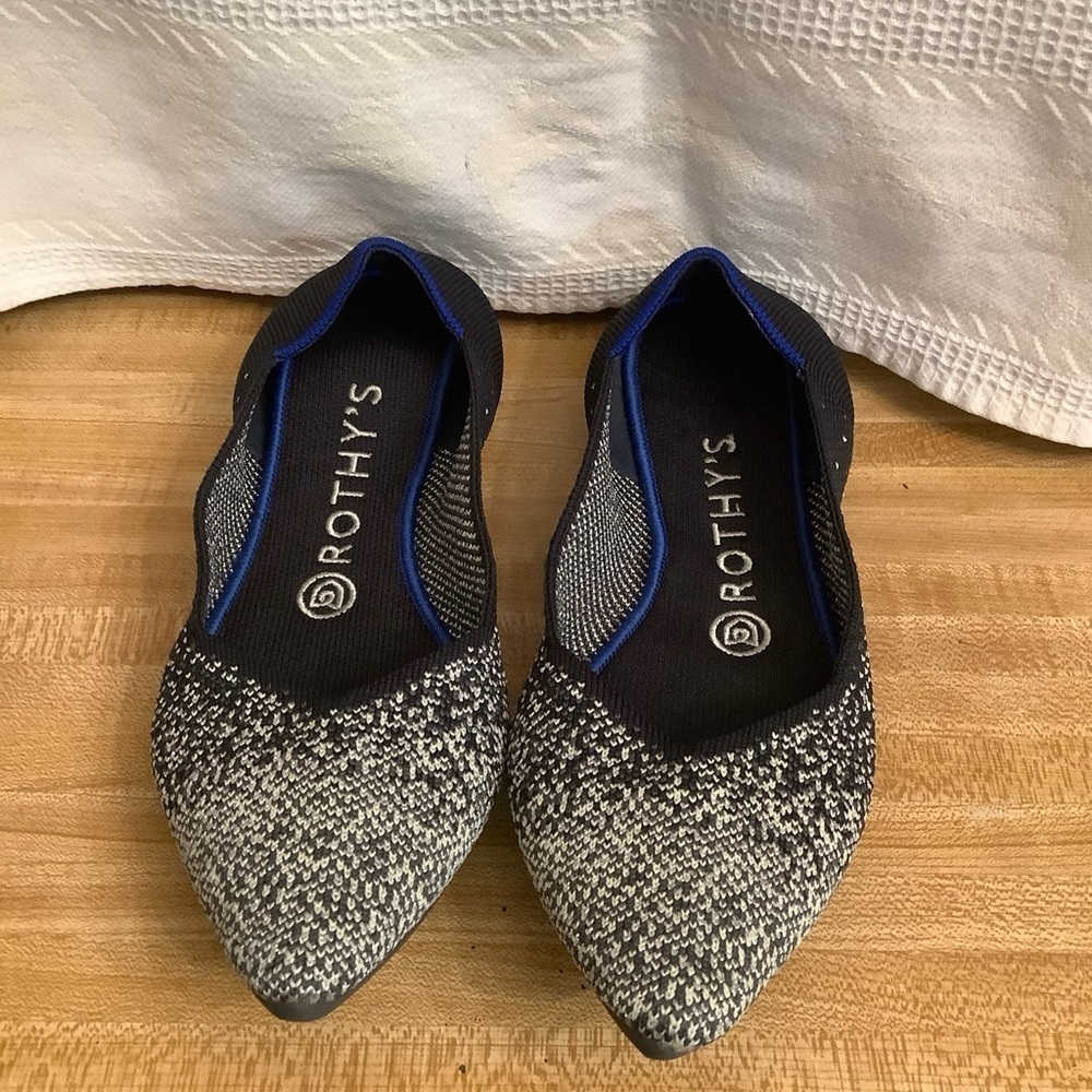 Rothy’s The Point Midnight Sparkle Flats Shoes Women’s Size 7.5 Run 7 RE…​​​​​